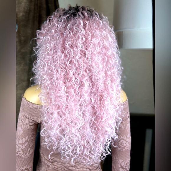 Long Kinky Curly Lace Front Wig - Picture 6 of 9